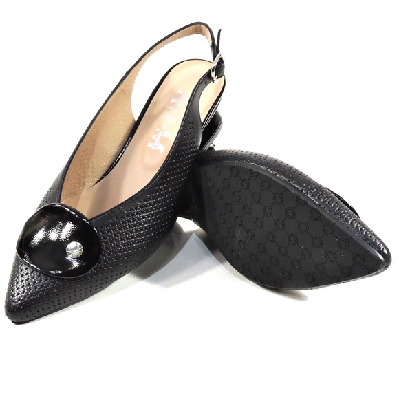 ALESSANDRO DI MARIA 🇮🇹 WOMEN'S BLACK LEATHER COMFORT SUMMER SANDALS - Picture 7 of 8